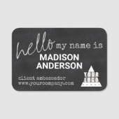 再使用可能なロゴの黒板のタイポグラフィこんにちは 名札 (正面)