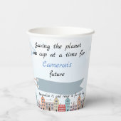 再使用可能地球に優しな青色水色ヘリコプター 紙コップ (裏面)