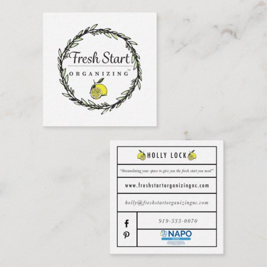 再出発のヒイラギロックの名刺 スクエア名刺 (正面/裏面)