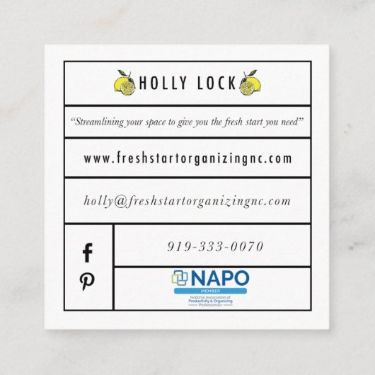 再出発のヒイラギロックの名刺 スクエア名刺 (裏面)