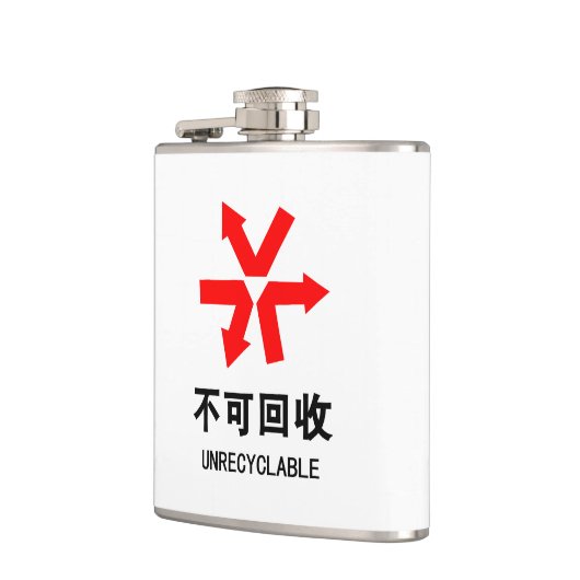 再利用できない～中国の言語半子記号 フラスク (左)