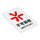 再利用できない～中国の言語半子記号 マグネット (右側)