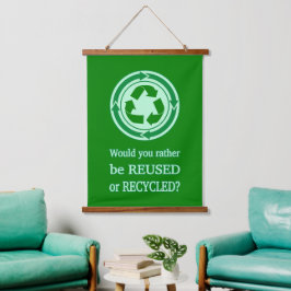 再利用とリサイクル 吊り下げ型タペストリー