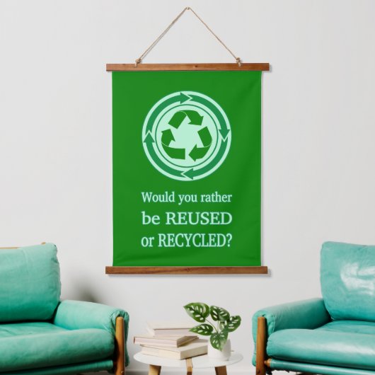 再利用とリサイクル 吊り下げ型タペストリー (リビング)