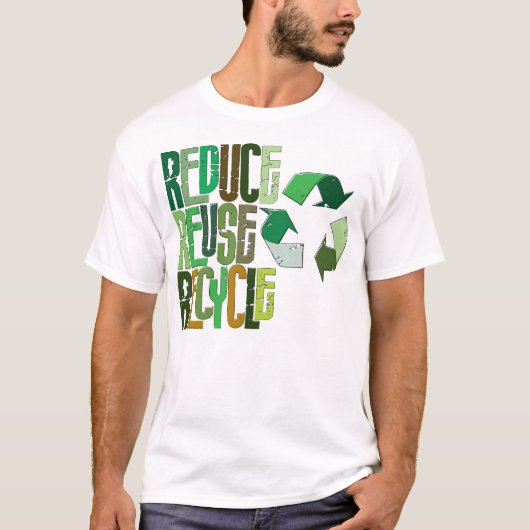 再利用のリサイクルを減らして下さい Tシャツ (正面)