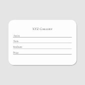 再利用可能なアートギャラリー展示ラベルテンプレート 名札 (正面)