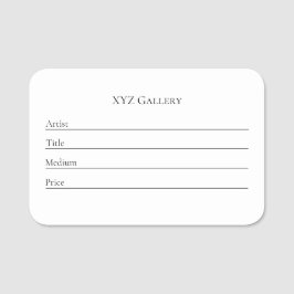 再利用可能なアートギャラリー展示ラベルテンプレート 名札