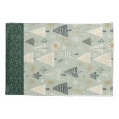 再利用可能なクリスマスギフトラップ – バッググリーン金ゴールド 枕カバー (裏面)