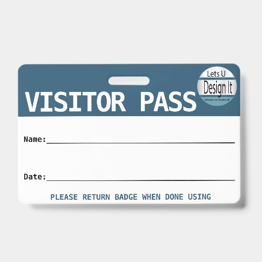 再利用可能なビジターパス/ロゴ付きホールパス バッジ (正面)