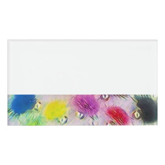 再利用可能な名前タグFluffパーティーデザイン 名札 (正面)