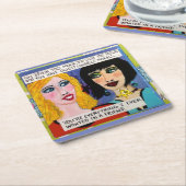 再利用可能な紙コースター スクエアペーパーコースター (アングル)