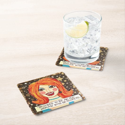 再利用可能な紙コースター – 古いワマになる運命にある スクエアペーパーコースター (インサイチュ)