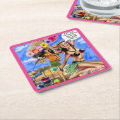 再利用可能な紙コースター – 角型紙コースター スクエアペーパーコースター (アングル)