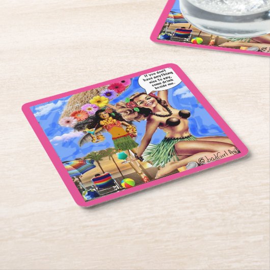 再利用可能な紙コースター – 角型紙コースター スクエアペーパーコースター (アングル)