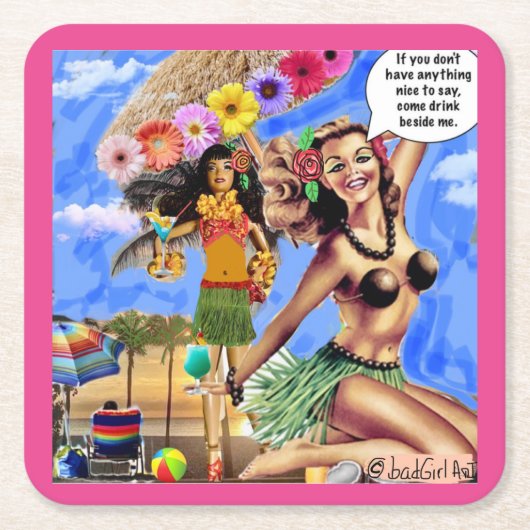 再利用可能な紙コースター – 角型紙コースター スクエアペーパーコースター (正面)