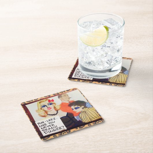 再利用可能な紙コースター–6のセット – ユーザーにはない スクエアペーパーコースター (インサイチュ)