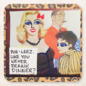 再利用可能な紙コースター–6のセット – ユーザーにはない スクエアペーパーコースター (正面)