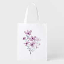 再利用可能な買い物袋紫エレガントの花