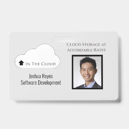 再利用可能な黒と灰色の写真水平磁気 バッジ (正面)