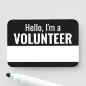 再利用可能な黒ボランティアチームのメンバーのドライイレース 名札 (インサイチュ)