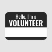 再利用可能な黒ボランティアチームのメンバーのドライイレース 名札 (正面)