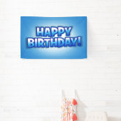 再利用可能クールなハッピーバースデーパーティーバナー 横断幕 (インサイチュ)