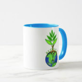 再利用減らリサイクルツリーアースグローブ マグカップ (正面右)