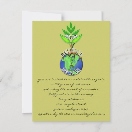 再利用減らリサイクル 招待状 (正面)