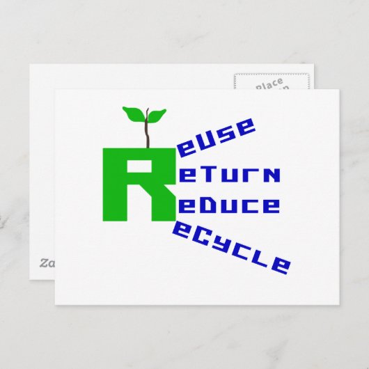 再利用減ら返しリサイクルTシャツとギフト ポストカード (正面/裏面)