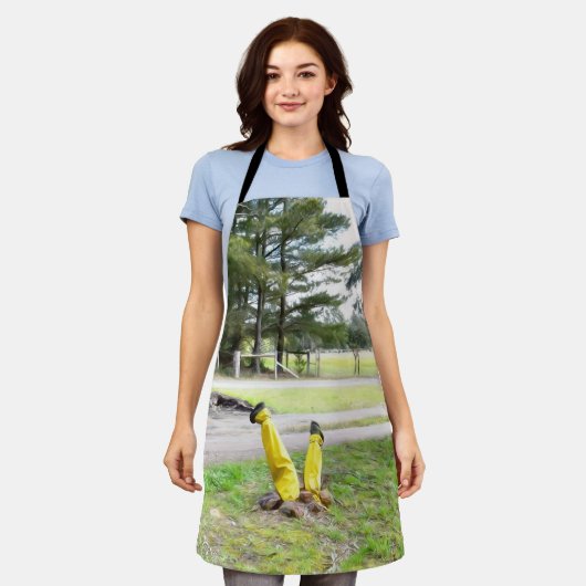 再失ったび庭で エプロン (着用した状態)