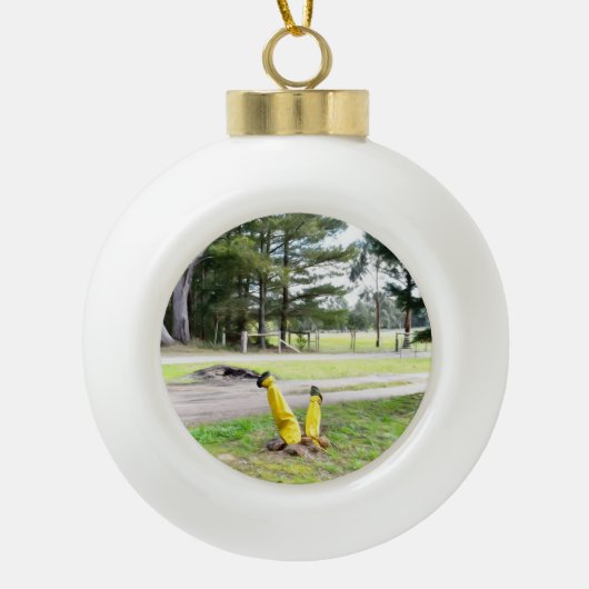 再失ったび庭で セラミックボールオーナメント (正面)