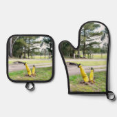 再失ったび庭で 鍋つかみ&鍋敷きセット (正面)