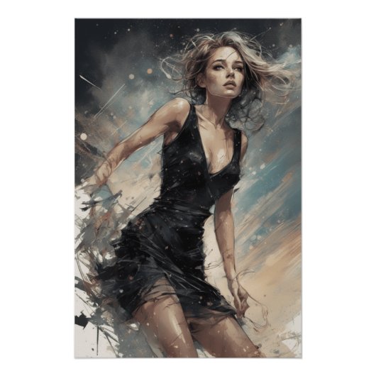 再定義： AIデザインのリトルブラックドレスヴィンテージ ポスター (正面)