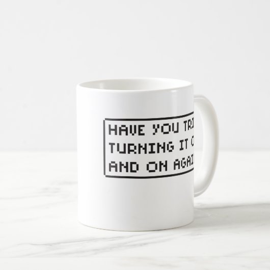 再度それをそしてつけることを試みましたか。 コーヒーマグカップ (正面右)