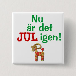 再度今度はクリスマス! スウェーデン語Julbock 缶バッジ