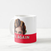 再度呼出しタバコ入れのラベルのコーヒー・マグ コーヒーマグカップ (正面左)