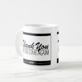 再度来ます玄関マットのマグをありがとう コーヒーマグカップ (正面左)