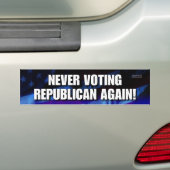 再度決して投票の共和党員! バンパーステッカー (車上)