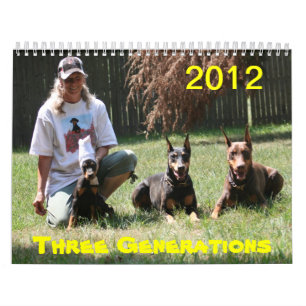 再度2012年のドーベルマン犬のカレンダー カレンダー