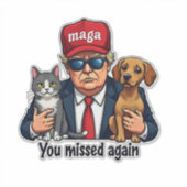 再恋しく思びペッ救トのトランプ選挙 シール (正面)