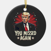 再恋しく思びペッ救トのトランプ選挙 セラミックオーナメント (正面)