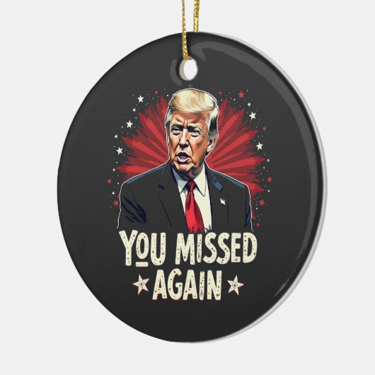 再恋しく思びペッ救トのトランプ選挙 セラミックオーナメント (左)