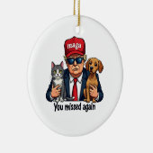 再恋しく思びペッ救トのトランプ選挙 セラミックオーナメント (右)