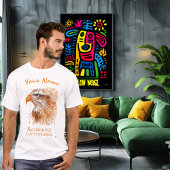 再接続 – ライフを非接続 | Cyberpunk Eagle Art Tシャツ