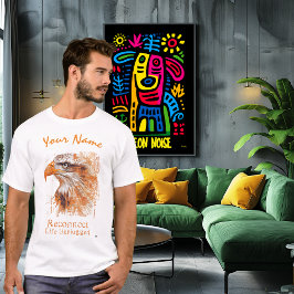 再接続 – ライフを非接続 | Cyberpunk Eagle Art Tシャツ