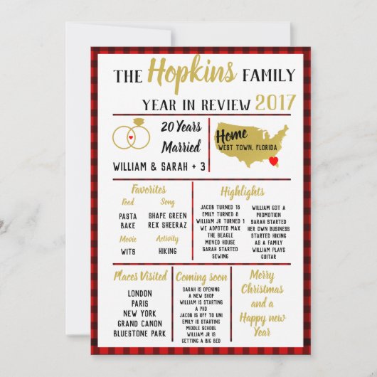 再検討中の私たちの年,家族イベントのクリスマスレッド シーズンカード (正面)