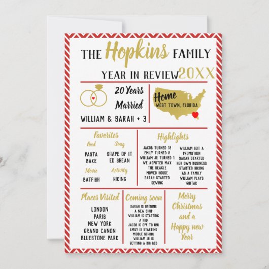 再検討中の私たちの年,家族イベントのクリスマス シーズンカード (正面)