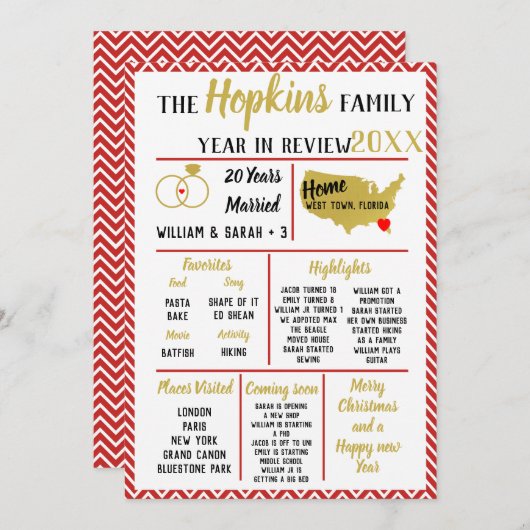 再検討中の私たちの年，家族イベントのクリスマス シーズンカード (正面/裏面)