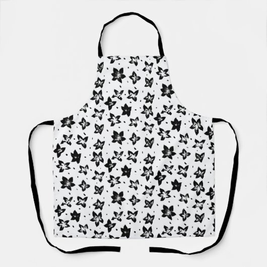 再構築された花柄 – 無彩色ゴシック エプロン (正面)