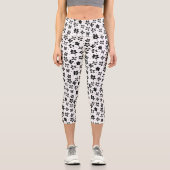 再構築された花柄 – 無彩色ゴシック カプリレギンス (正面)